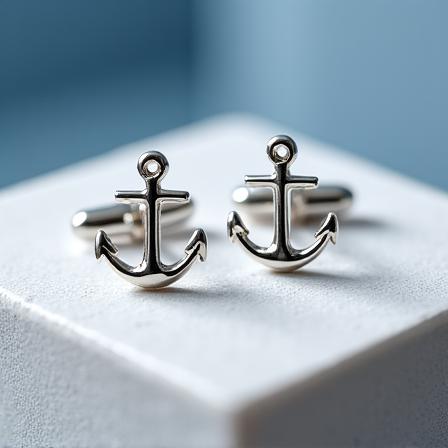Gemelli a forma di ancora in argento sterling