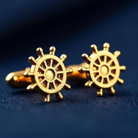 Gemelli a forma di timone placcati oro